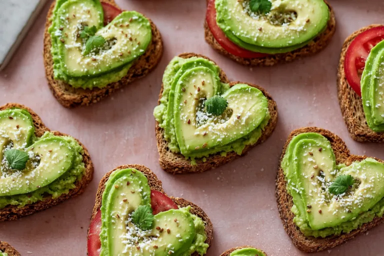 avocado toast hearts breakfast recipe photo
