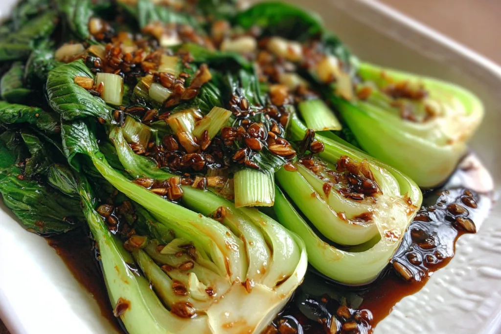 bok choy garlic soy sauce side dish recipe photo