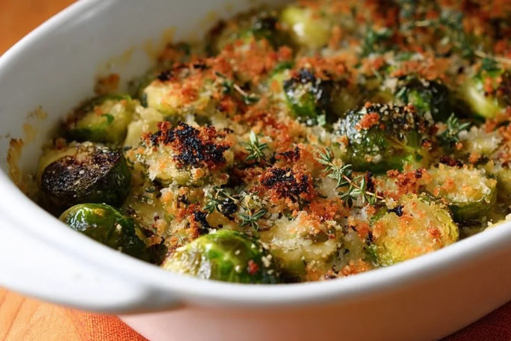 brussels sprouts gratin side dish recipe photo