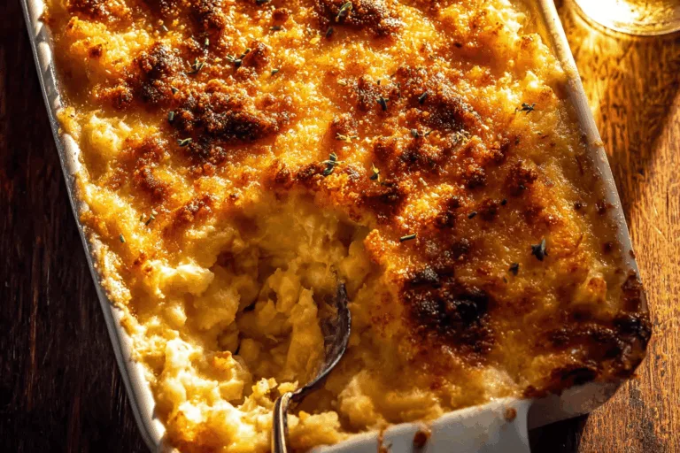 cheesy mashed potato casserole dinner recipe photo