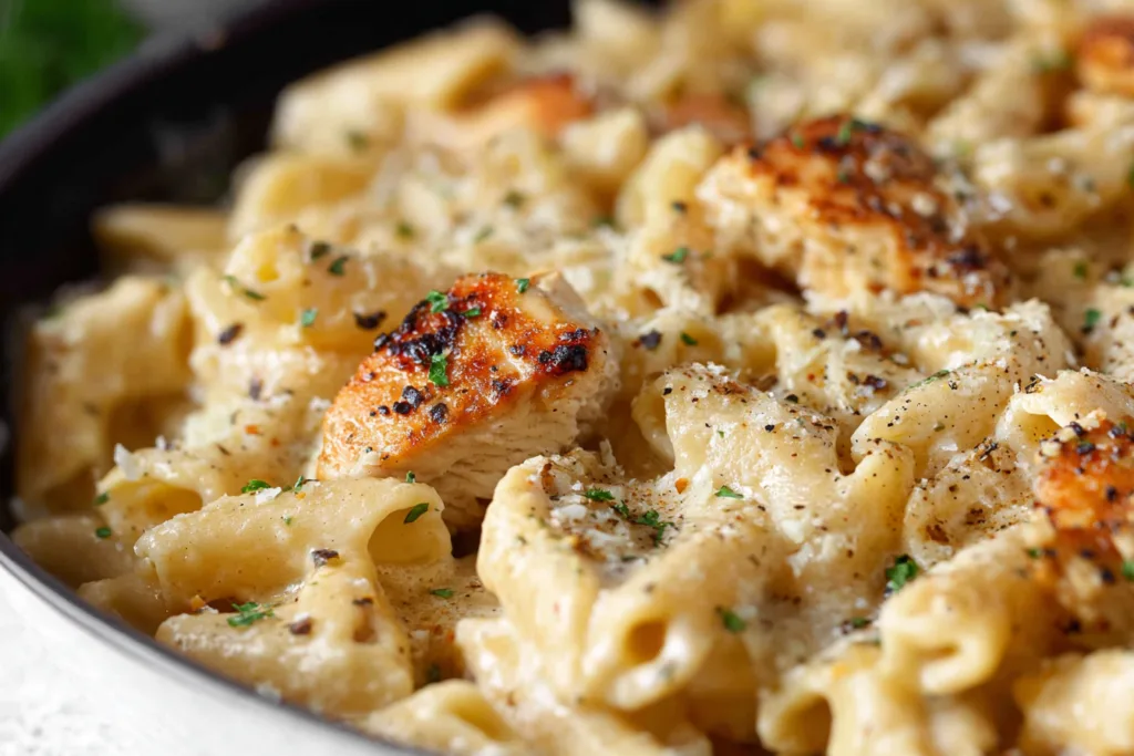 chicken garlic parmesan pasta dinner recipe photo