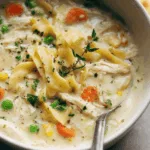 chicken pot pie soup dinner recipe photo