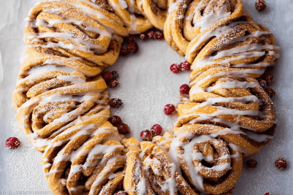 cinnamon roll wreath breakfast recipe photo