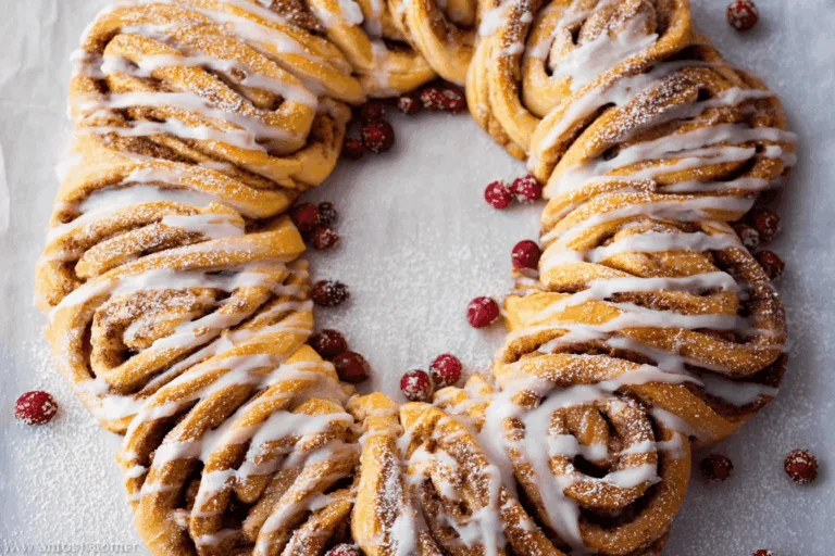 cinnamon roll wreath breakfast recipe photo