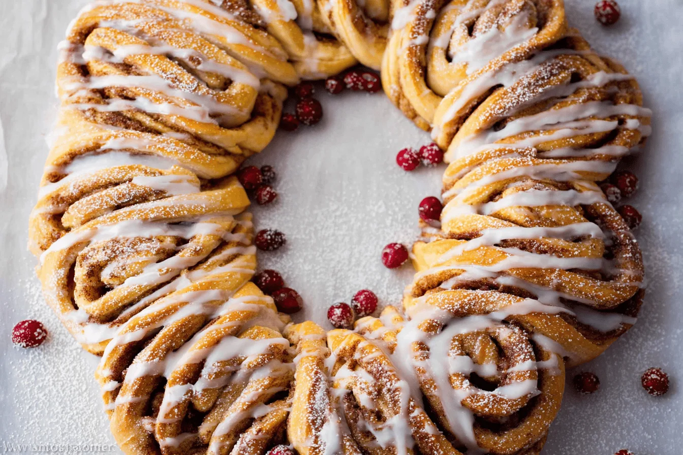 cinnamon roll wreath breakfast recipe photo