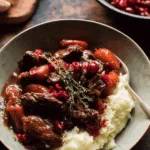 cranberry beef bourguignon dinner recipe photo