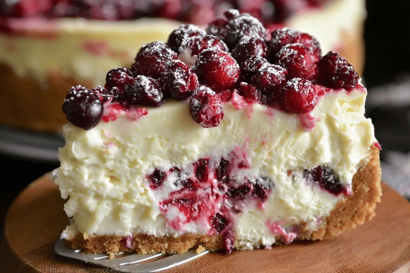 cranberry white chocolate cheesecake dessert recipe photo