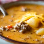 crockpot cheeseburger soup dinner recipe photo