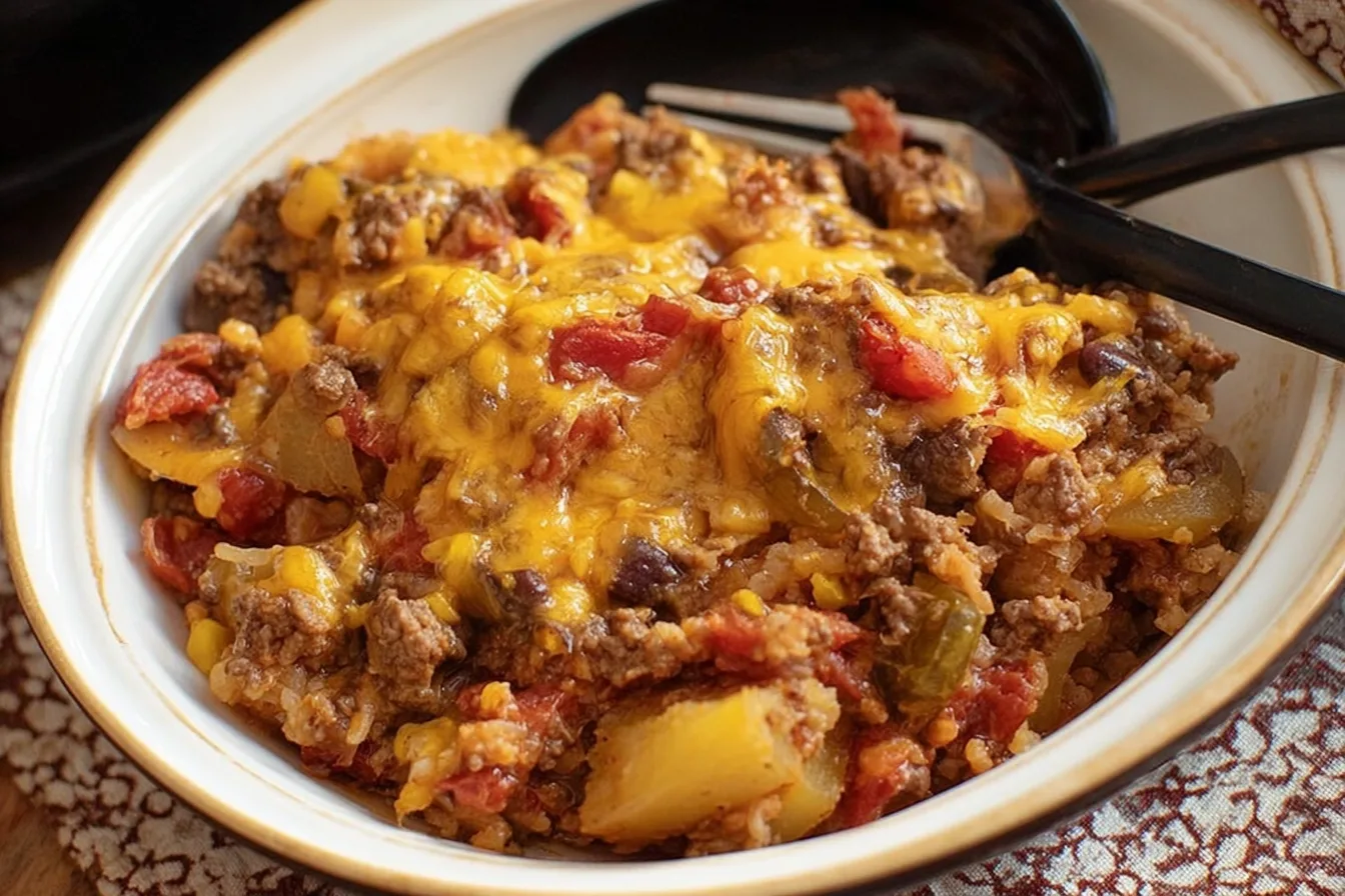crockpot cowboy casserole dinner recipe photo