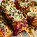 garlic parmesan chicken skewers dinner recipe photo