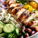 greek chicken bowl dinner recipe photo