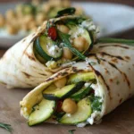 grilled zucchini feta chickpea wrap lunch recipe photo