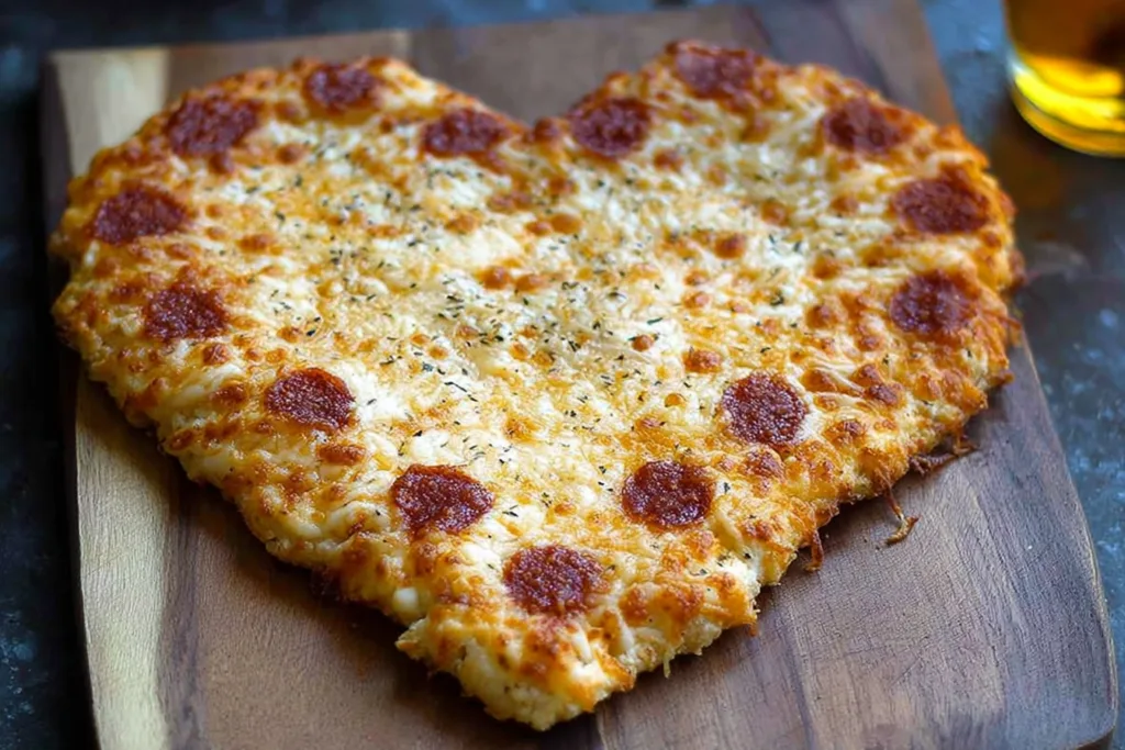 heart shaped pizza cheese crust dinner recipe photo