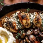 herbed ricotta stuffed chicken dinner recipe photo