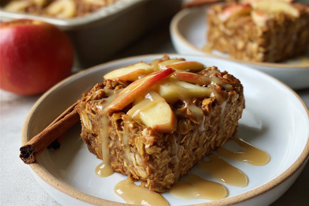 high protein baked oatmeal apple chai breakfast recipe photo