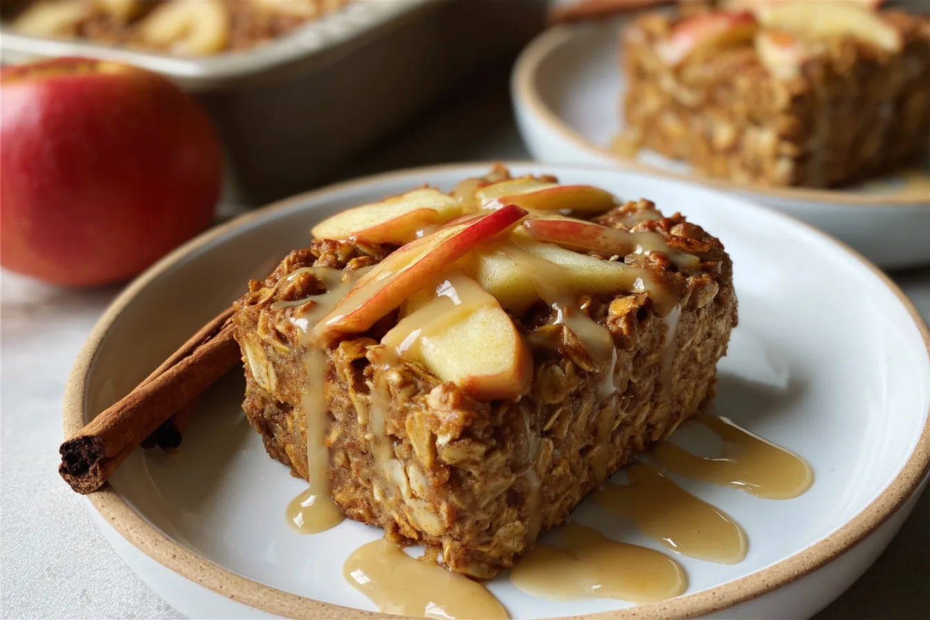 high protein baked oatmeal apple chai breakfast recipe photo