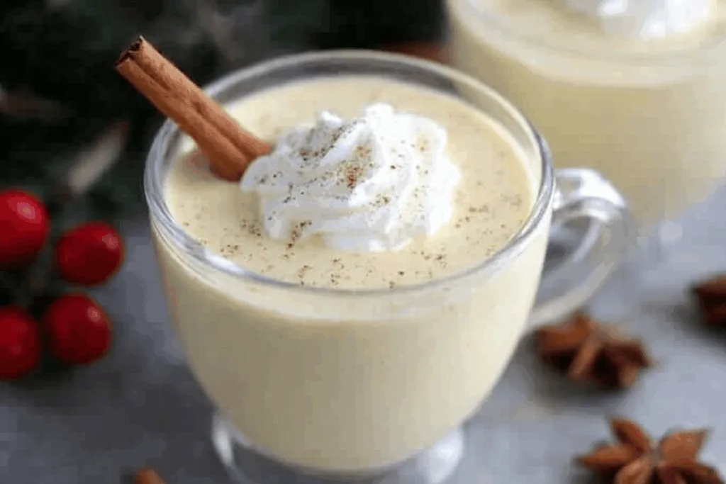 homemade eggnog drink recipe photo