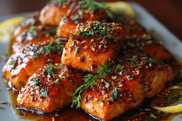 honey garlic salmon dinner recipe photo