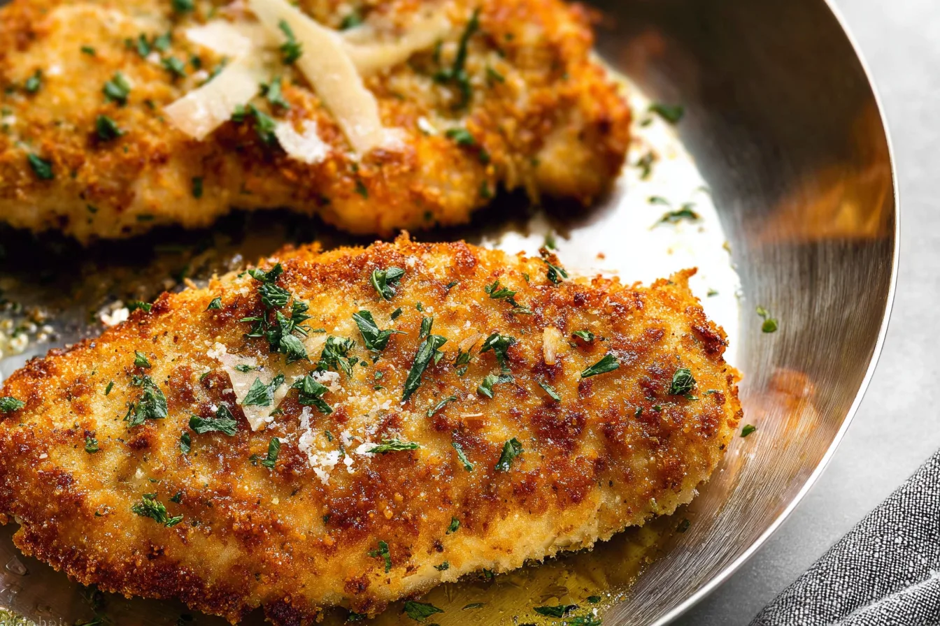 parmesan crusted chicken dinner recipe photo