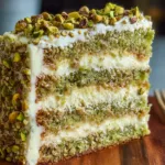 pistachio mascarpone layer cake dessert recipe photo
