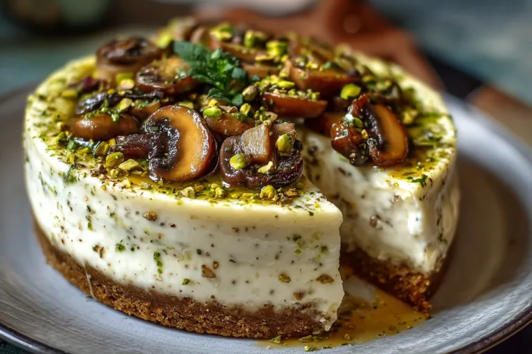 pistachio mushroom cheesecake dinner recipe photo