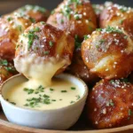pretzel bites cheese sauce snack recipe photo