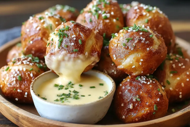 pretzel bites cheese sauce snack recipe photo