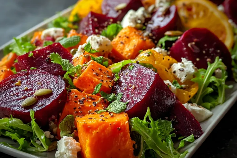 roasted beet sweet potato salad recipe photo
