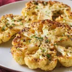 roasted cauliflower steaks dinner recipe photo