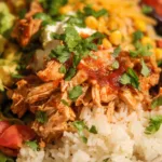 slow cooker chicken burrito bowl dinner recipe photo