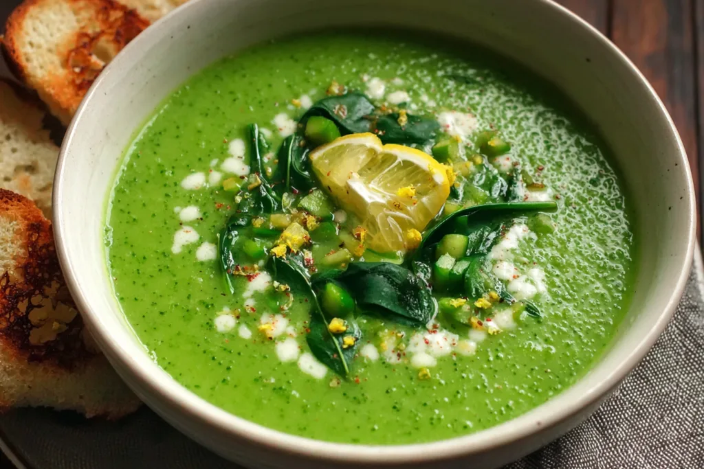 spinach zucchini soup dinner recipe photo