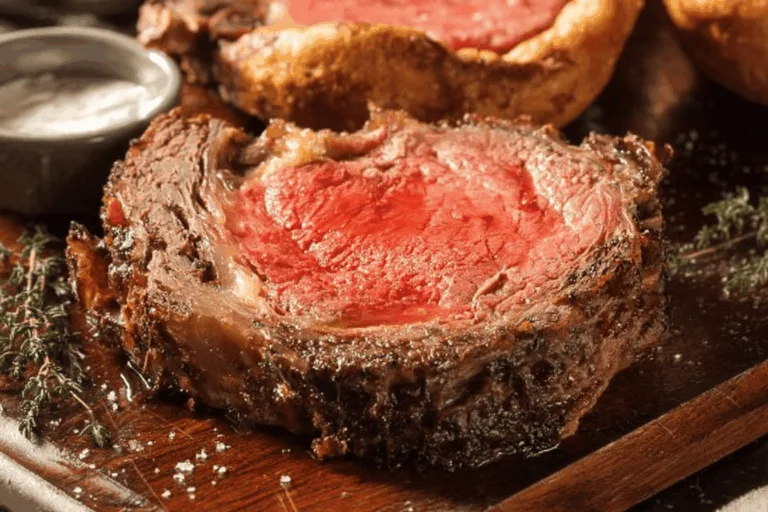 standing rib roast yorkshire pudding dinner recipe photo