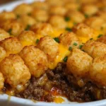 tater tot casserole ground beef dinner recipe photo