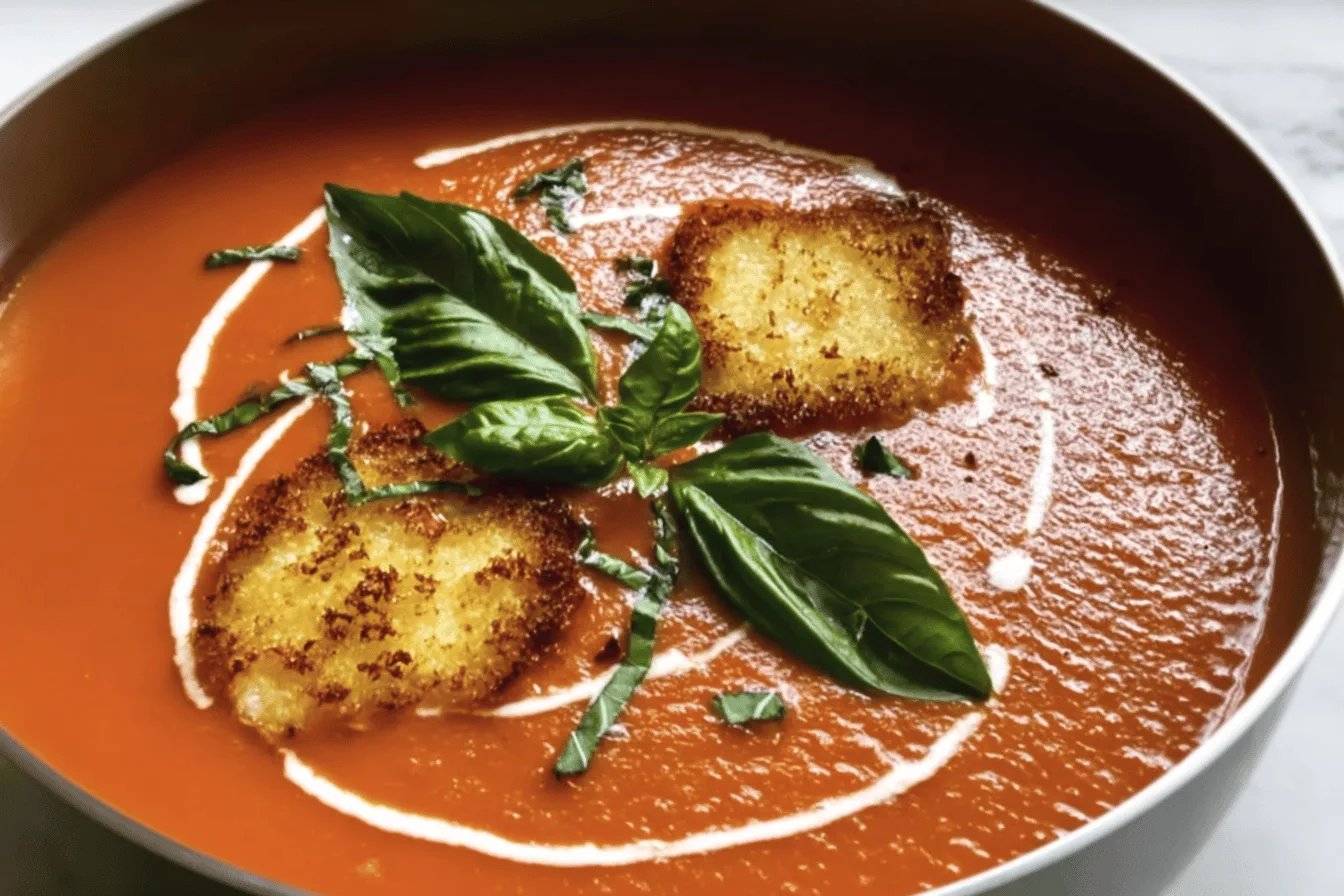 tomato soup with cream dinner recipe photo