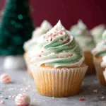 white chocolate peppermint cupcake dessert recipe photo