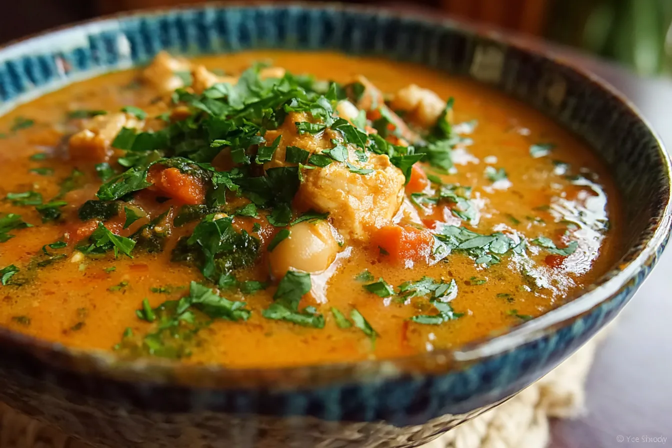 african chicken peanut stew dinner recipe photo
