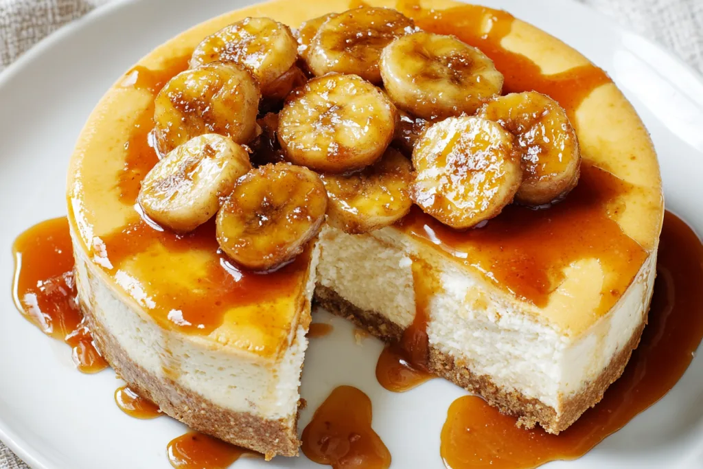 bananas foster cheesecake dessert recipe photo