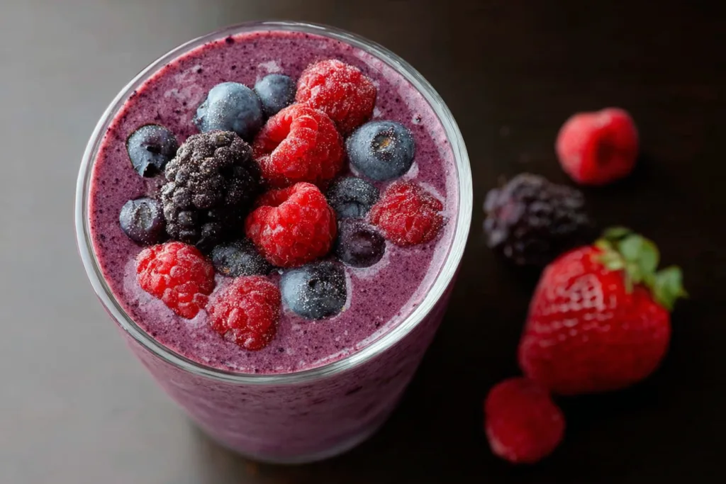 berry detox smoothie breakfast recipe photo