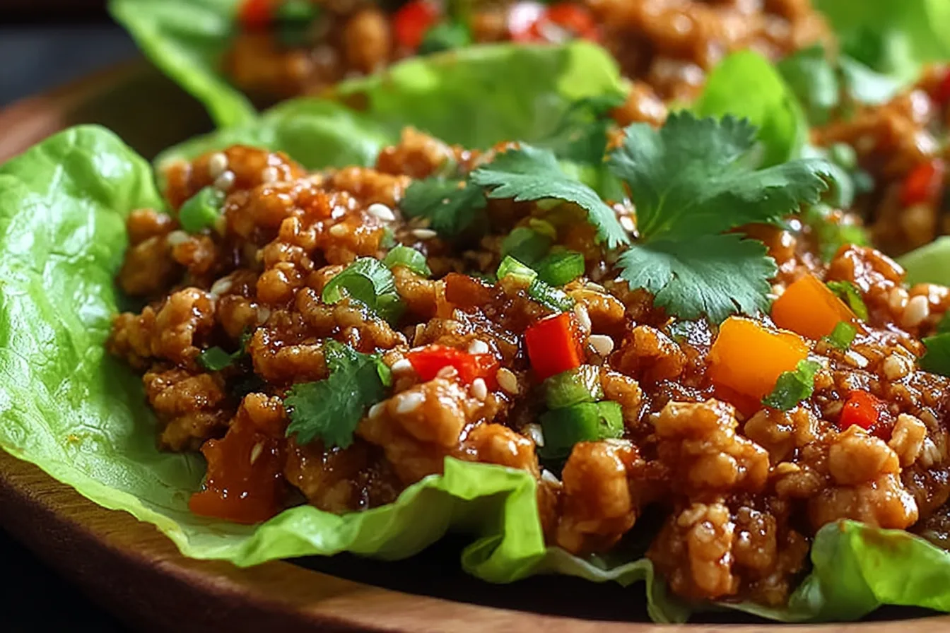 chili chicken lettuce wraps dinner recipe photo