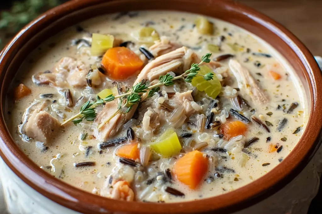 crockpot turkey wild rice soup dinner recipe photo