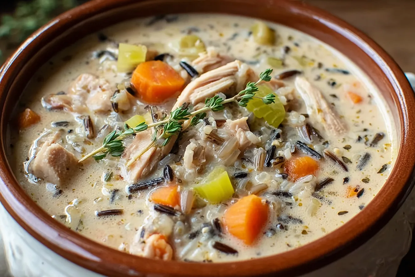 crockpot turkey wild rice soup dinner recipe photo