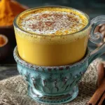 golden turmeric pumpkin latte breakfast recipe photo