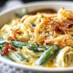 green bean casserole with fried onions side dish recipe photo