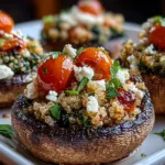 mediterranean stuffed portobello mushrooms dinner recipe photo