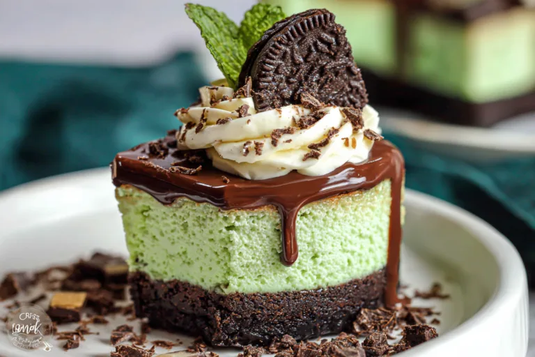 mint chocolate cheesecake dessert recipe photo