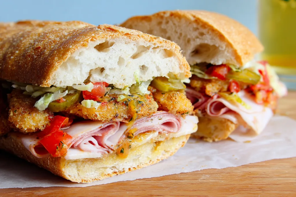 muffuletta sandwich lunch recipe photo