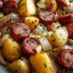 potatoes onions smoked sausage dinner recipe photo