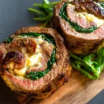 spinach cheese flank steak roll dinner recipe photo