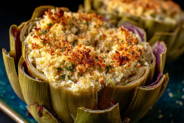stuffed artichoke dinner recipe photo