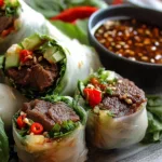 thai basil beef roll dinner recipe photo